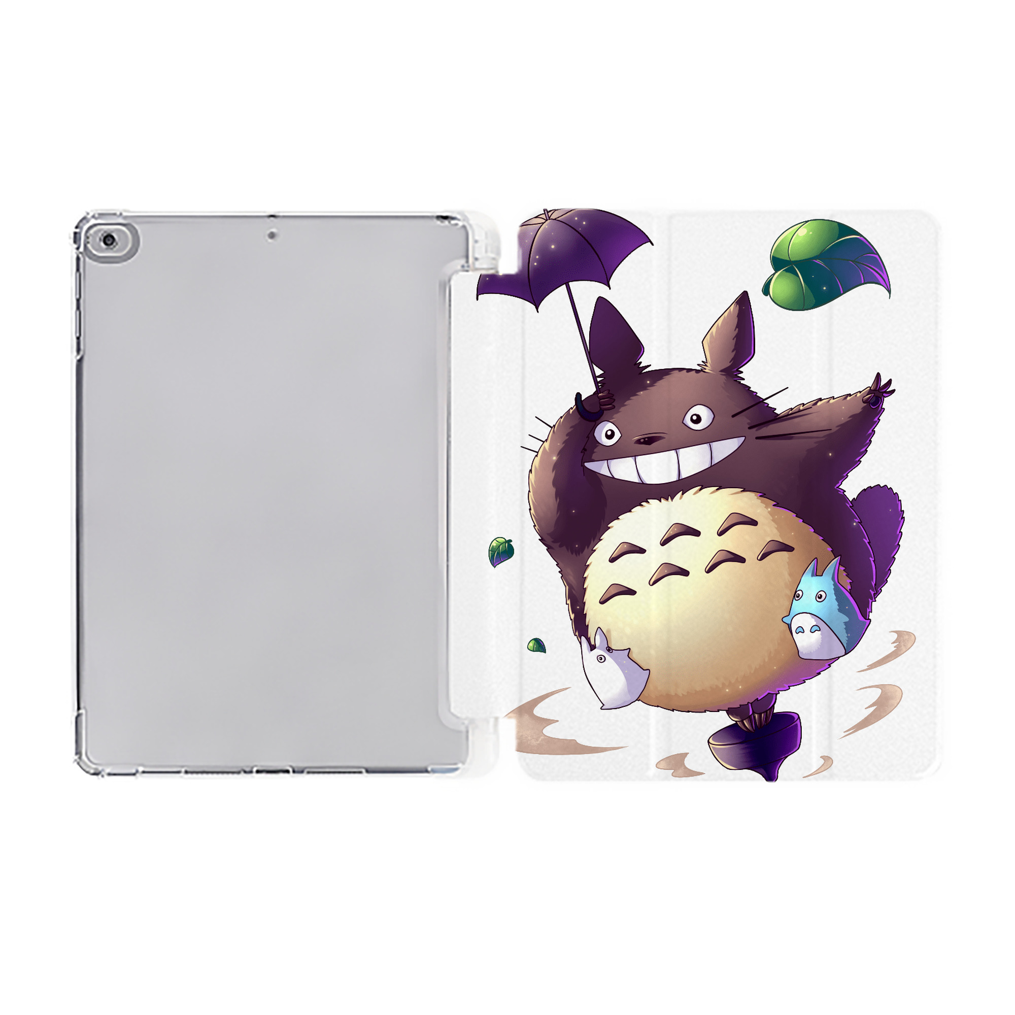 （画像用） となりのトトロ 草壁メイ 草壁サツキ My Neighbor Totoro Satsuki Kusakabe Mei Kusakabe IPad ケース ペン収納付き 三つ折りスタンド PUレザー×シリコン 対応機種9.5/10.5/10.9インチ